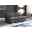 Meridian Furniture Plush Standard Gray Velvet Modular Armless Sofa