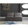 Meridian Furniture Plush Standard Gray Velvet Modular Armless Sofa