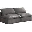 Meridian Furniture Plush Standard Gray Velvet Modular Armless Sofa