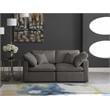 Meridian Furniture Plush Standard Gray Velvet Modular Sofa