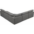 Meridian Furniture Plush Standard Gray Velvet Modular Sectional