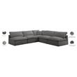 Meridian Furniture Plush Standard Gray Velvet Modular Sectional