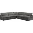 Meridian Furniture Plush Standard Gray Velvet Modular Sectional