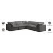Meridian Furniture Plush Standard Gray Velvet Modular Sectional
