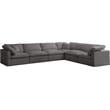 Meridian Furniture Plush Standard Gray Velvet Modular Sectional