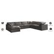Meridian Furniture Plush Standard Gray Velvet Modular Sectional