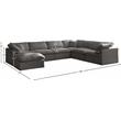 Meridian Furniture Plush Standard Gray Velvet Modular Sectional