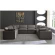 Meridian Furniture Plush Standard Gray Velvet Modular Sectional