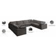 Meridian Furniture Plush Standard Gray Velvet Modular Sectional