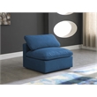 Meridian Furniture Plush Standard Navy Velvet Modular Armless Chair