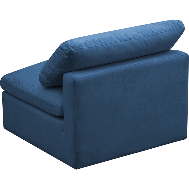 Meridian Furniture Plush Standard Navy Velvet Modular Armless Chair
