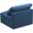 Meridian Furniture Plush Standard Navy Velvet Modular Armless Chair
