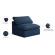 Meridian Furniture Plush Standard Navy Velvet Modular Armless Chair