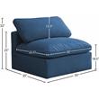 Meridian Furniture Plush Standard Navy Velvet Modular Armless Chair