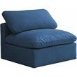 Meridian Furniture Plush Standard Navy Velvet Modular Armless Chair