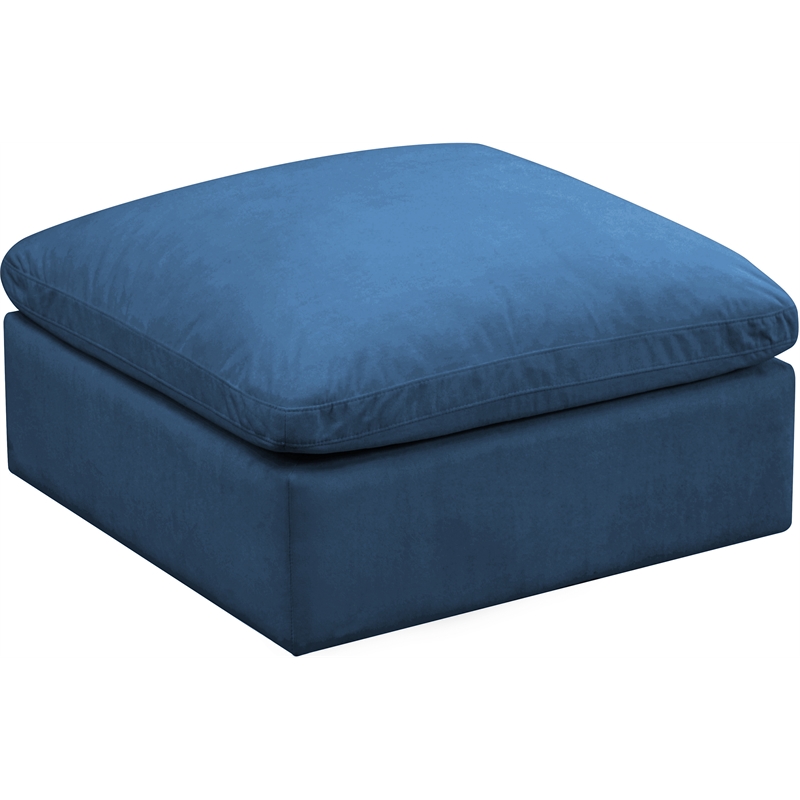 Meridian Furniture Plush Standard Navy Velvet Modular Ottoman