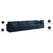 Meridian Furniture Plush Standard Navy Velvet Modular Sofa