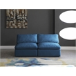 Meridian Furniture Plush Standard Navy Velvet Modular Armless Sofa