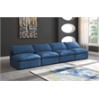 Meridian Furniture Plush Standard Navy Velvet Modular Armless Sofa