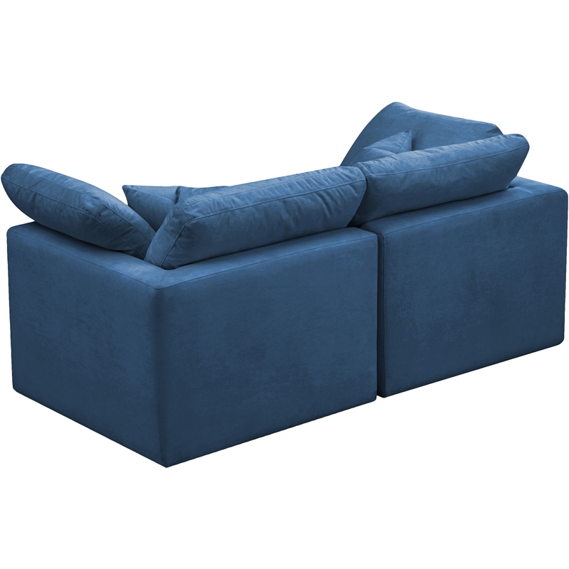 Meridian Furniture Plush Standard Navy Velvet Modular Sofa