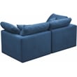 Meridian Furniture Plush Standard Navy Velvet Modular Sofa