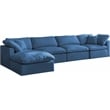 Meridian Furniture Plush Standard Navy Velvet Modular Sectional