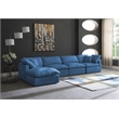 Meridian Furniture Plush Standard Navy Velvet Modular Sectional