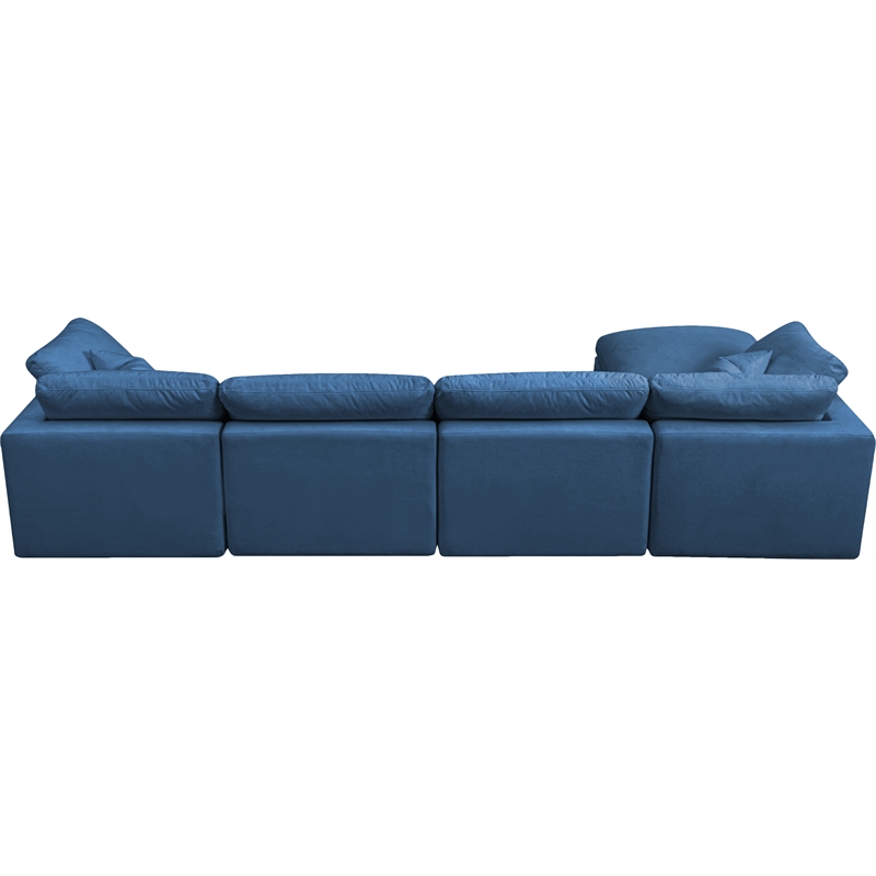Meridian Furniture Plush Standard Navy Velvet Modular Sectional
