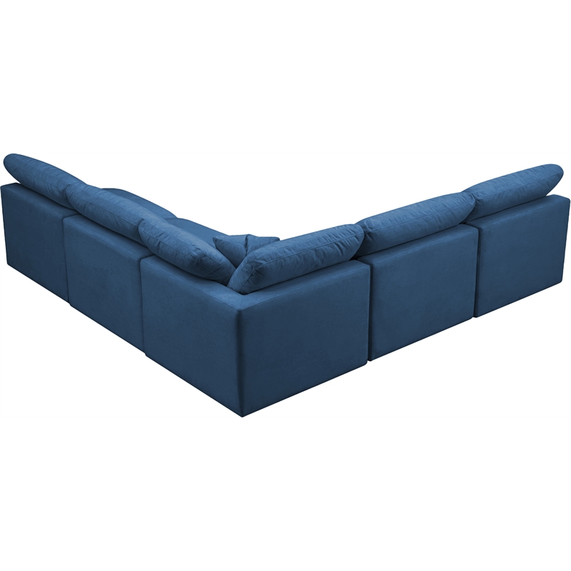 Meridian Furniture Plush Standard Navy Velvet Modular Sectional