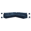 Meridian Furniture Plush Standard Navy Velvet Modular Sectional