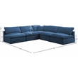 Meridian Furniture Plush Standard Navy Velvet Modular Sectional