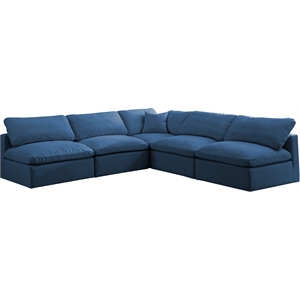 Meridian Furniture Plush Standard Navy Velvet Modular Sectional