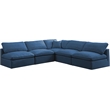 Meridian Furniture Plush Standard Navy Velvet Modular Sectional