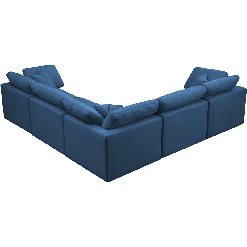 Meridian Furniture Plush Standard Navy Velvet Modular Sectional