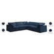 Meridian Furniture Plush Standard Navy Velvet Modular Sectional