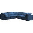 Meridian Furniture Plush Standard Navy Velvet Modular Sectional