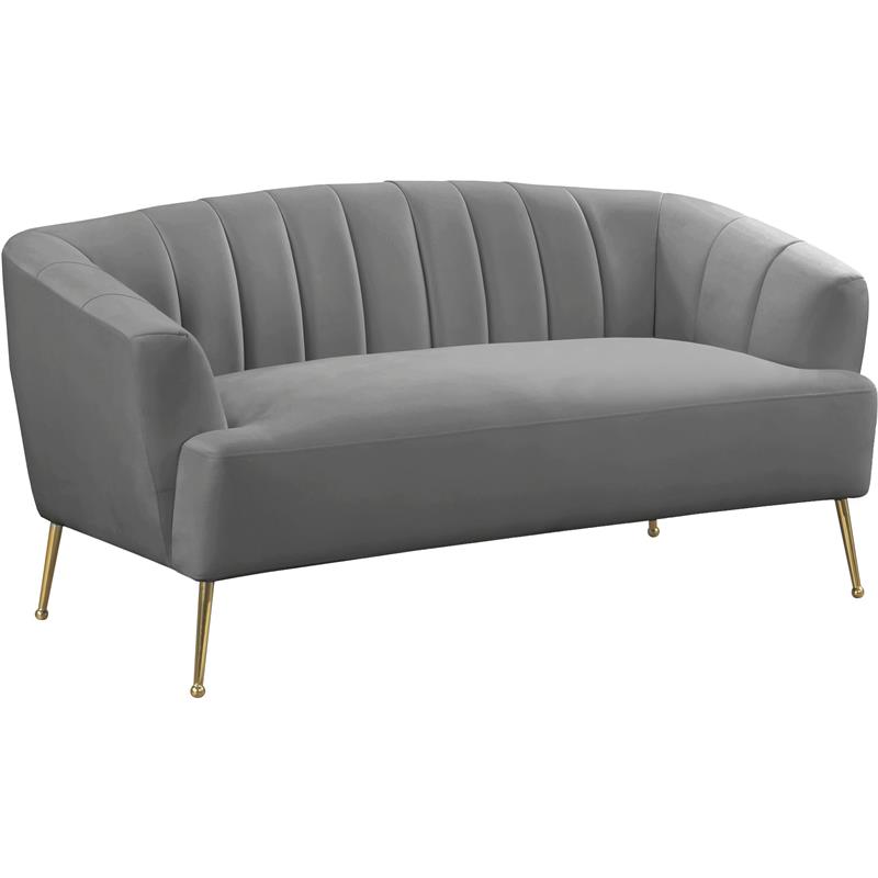 Meridian Furniture Tori Gray Velvet Loveseat Cymax Business
