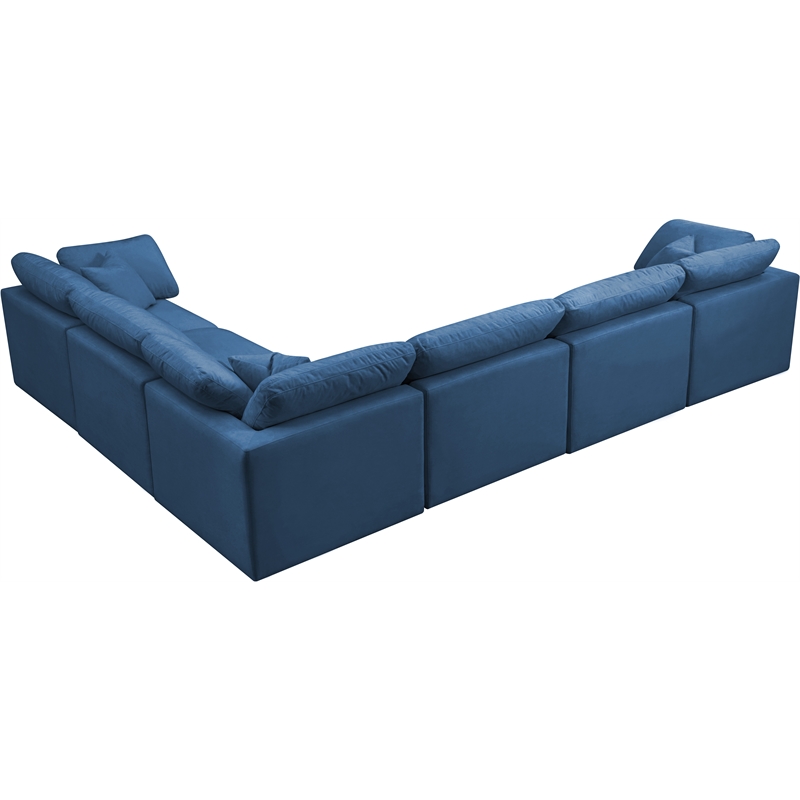 Meridian Furniture Plush Standard Navy Velvet Modular Sectional