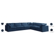 Meridian Furniture Plush Standard Navy Velvet Modular Sectional