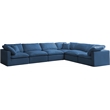 Meridian Furniture Plush Standard Navy Velvet Modular Sectional