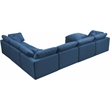 Meridian Furniture Plush Standard Navy Velvet Modular Sectional