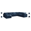 Meridian Furniture Plush Standard Navy Velvet Modular Sectional