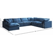 Meridian Furniture Plush Standard Navy Velvet Modular Sectional