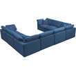 Meridian Furniture Plush Standard Navy Velvet Modular Sectional