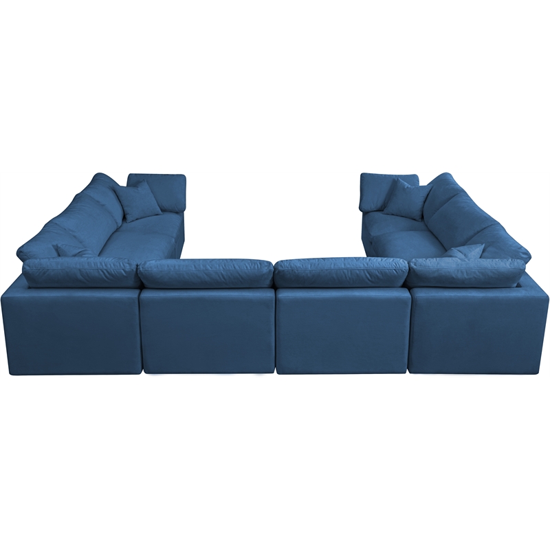 Meridian Furniture Plush Standard Navy Velvet Modular Sectional