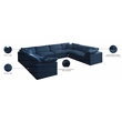 Meridian Furniture Plush Standard Navy Velvet Modular Sectional