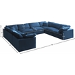 Meridian Furniture Plush Standard Navy Velvet Modular Sectional