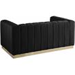 Meridian Furniture Marlon Black Velvet Loveseat