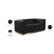 Meridian Furniture Marlon Black Velvet Loveseat