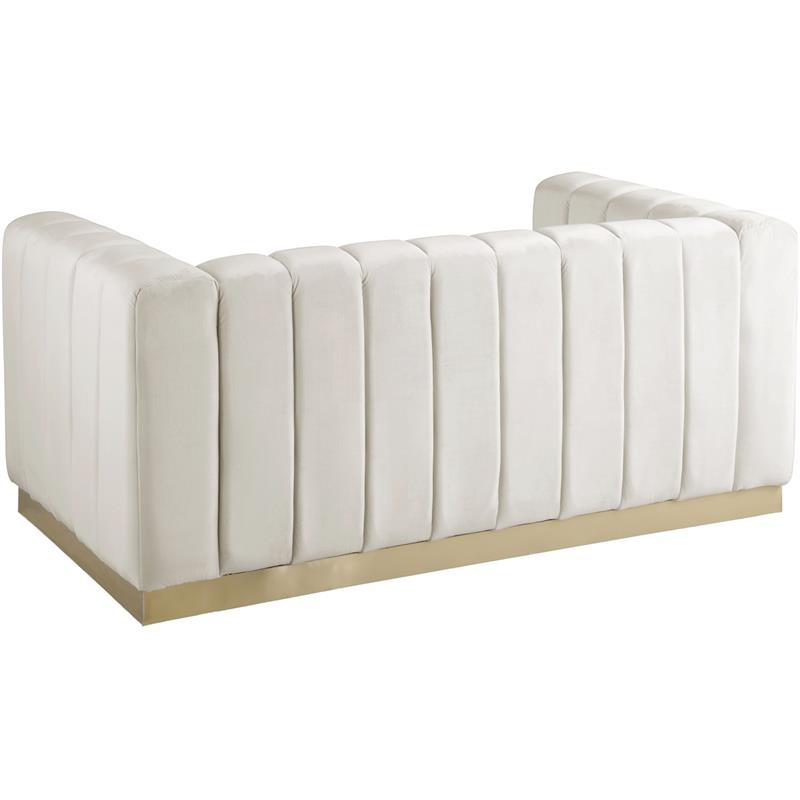 Meridian Furniture Marlon Cream Velvet Loveseat